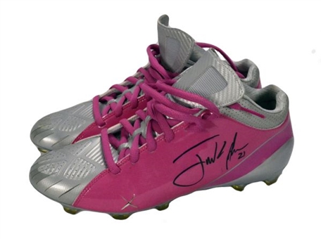 Frank Gore Signed and Game-Prepped Adidas Adizero Pink Football Cleats 